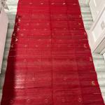 Dhakai Jamdani Classic Crimson Red  Saree with Blouse Piece